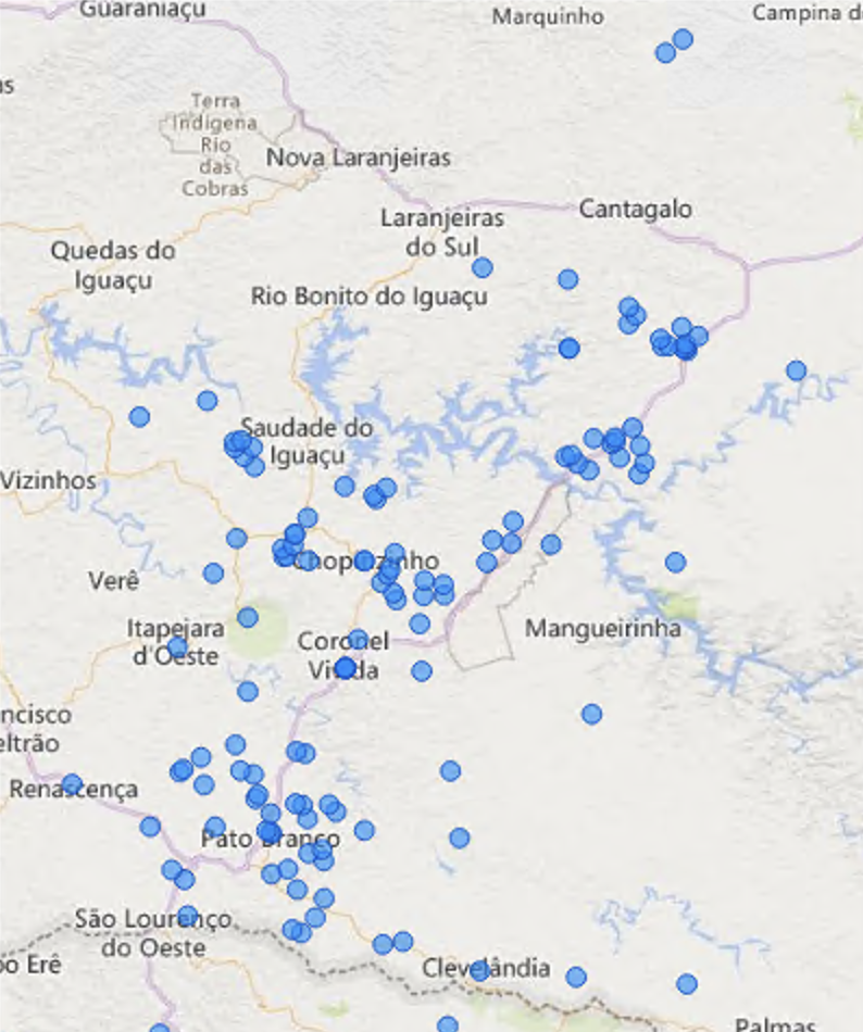 Mapa real de clientes e visitas